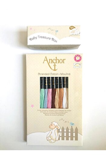 Anchor 8 Li Muline Seti Hazır Şablon Ve Bebek Anı Kutusu Hediyeli