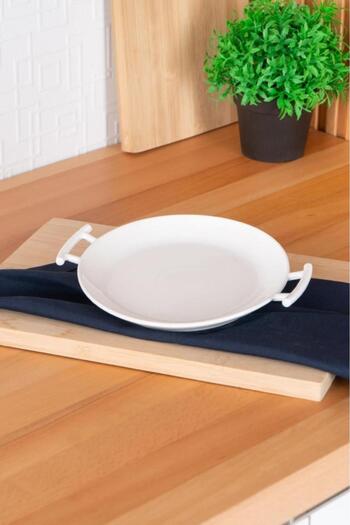 ACAR Bianco Perla Porcelain Serving Plate with Handle Round White 22.5 Cm - SCT-05381