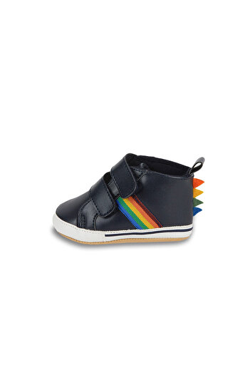First Step Dino Şeritli Patik Bebek Patik Günlük Ayakkabı G-2358-LACIVERT Lacivert