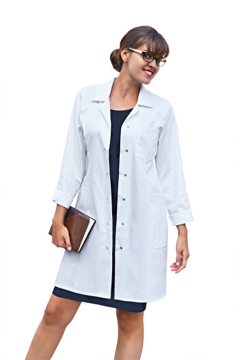 Tasarım Trend Classic Collar Long Length White Doctor Teacher Apron