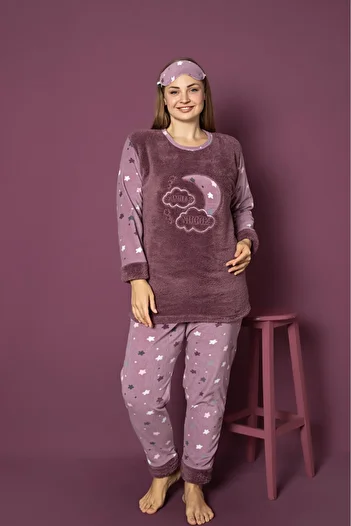 Asel Plus Size Fleece Pajama Set