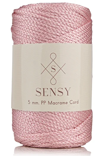 SENSY 5 مم - 400 جرام خيط بوليستر مكرامية وردي 95 متر خيط بوليستر مكرامية حبل إضافي وخيط حقيبة