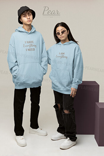 Pear Wear Все з принтом Подвійний світшот унісекс Oversize Костюм для закоханих Худі
