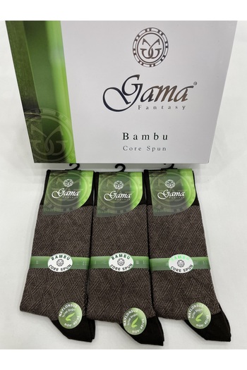 Gama Çorap 3 Pieces Bamboo 100% Natural Nylon-Free Patterned Thick Winter Men's Socks