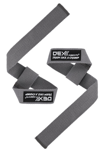 Dex Supports Lasting Energy Lifting Straps 2 Pack Gray