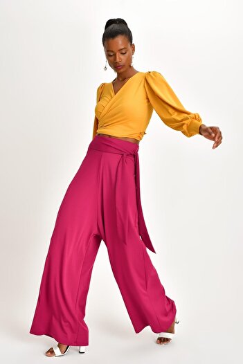 Quincey Wide Leg Crepe Trousers