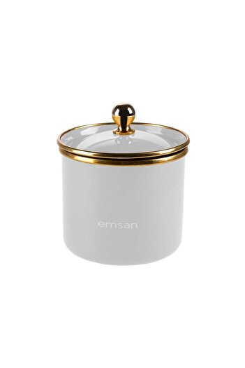 Emsan Troy Enamel Small Jar White