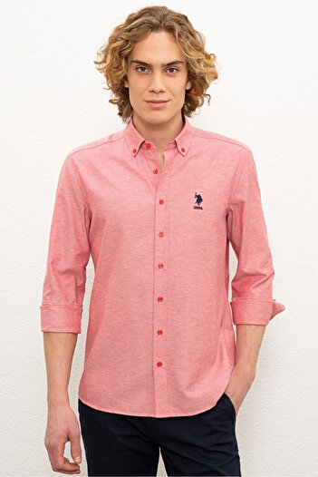 U.S. Polo Assn. Κόκκινο ανδρικό πουκάμισο