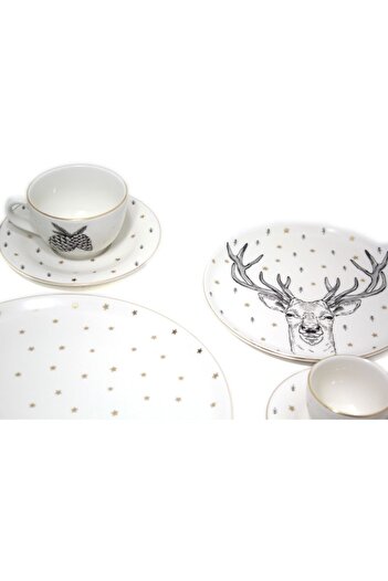 Porland Forest 4-Person Tea Cup Mixed Presentation Set 13 Pieces