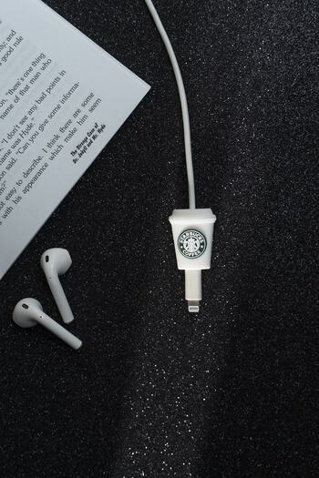 mooodcase Silicone Coffee White Cable Protector