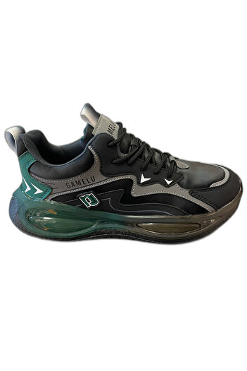 GAMELU Men's Walking Running Shoes Black Green