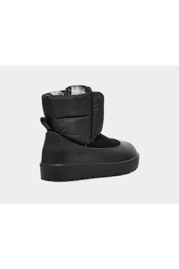 UGG Γυναικείο δερμάτινο λογότυπο με επίπεδο πάτο καθημερινής χρήσης Μαύρες μπότες & μποτάκια 1130670-ΜΑΥΡΟ