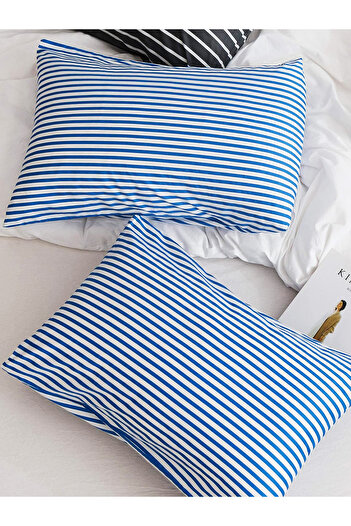 CAQQA Striped Cotton 2pcs 50x70 cm Pillow Cases