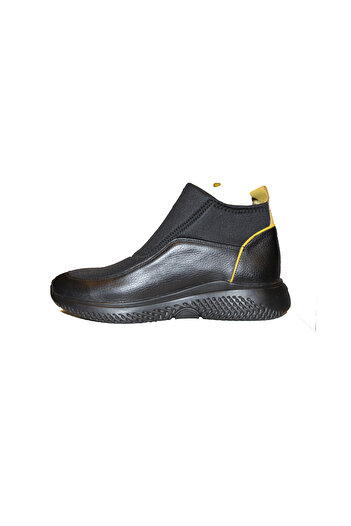 Elite Men's Black Genuine Leather Comfortable Boots