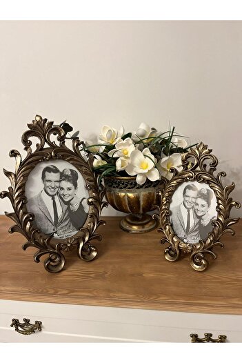 NARART Stylish Classic Gift Carved Double Large Oval Frame