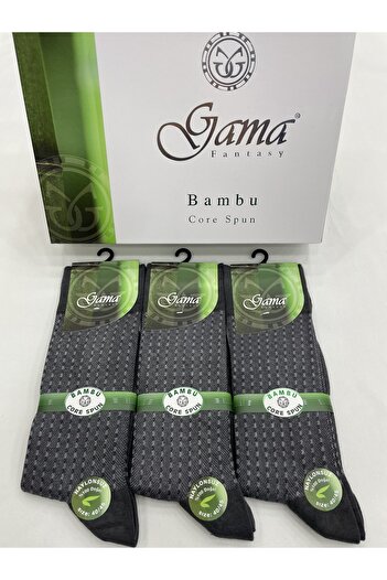Gama Çorap 3 Pieces Bamboo 100% Natural Nylon-Free Patterned Thick Winter Men's Socks