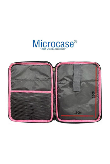 Microcase Samsung Tab  UyumluA8 SM-X200 10.5 Tablet Çanta+Türkçe Bluetooth Klavye +Mouse+Tablet Standı - Pembe