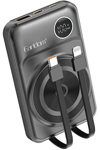 m.tk moveteck Iphone 15-15 Plus-15 Pro-15promax Uyumlu Manyetik Magsafe Powerbank Pd Hızlı Şarj 10.000 Mah Dijital