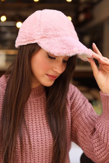 REMSA Women's Plush Cap Hat RKŞ-06 Powder