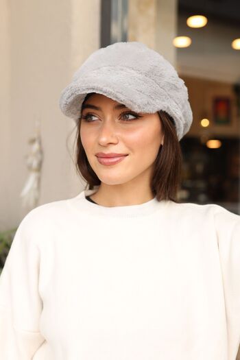 REMSA Women's Plush Captain Sailor Hat RKŞ-05 Gray