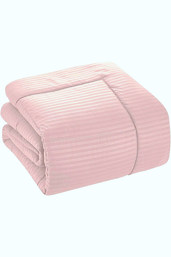Alla Turca Double Satin Striped Sleeping Set - With Special Bag - Powder