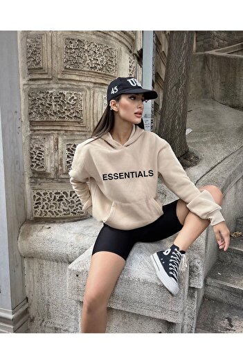 BENROMA Unisex Stone Color Essentials με στάμπα oversize φούτερ