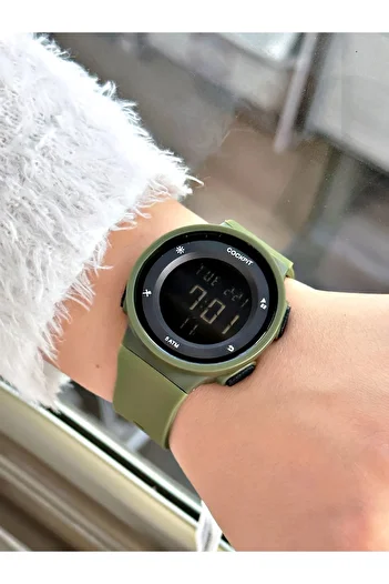 Cockpit Digital Women's Wristwatch with Silicone Strap 5 ATM Waterproof Alarm and Luminous Stopwatch