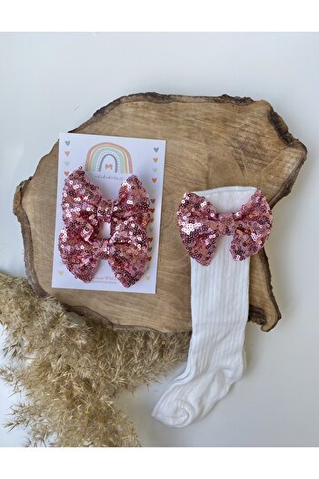 Miniminiksdesing Shiny Sequin Party Socks and Buckle Set