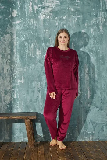 Mihra 13208-1 Soft Velvet Large Size Pajama Set