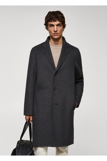 MANGO Man Handmade Recycled Wool Overcoat