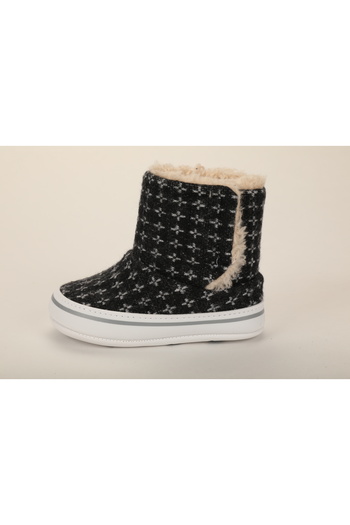 Baby Pattini Newborn Ilkadım Home Boots, Anti-Sweat Antibacterial Welsoft Fur Lined Gray Color Boots
