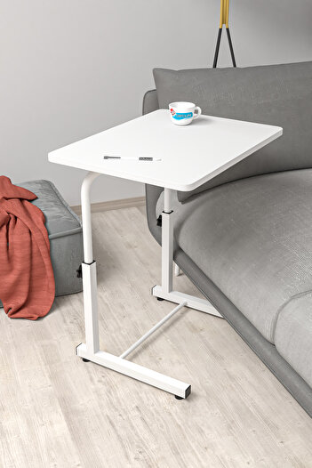 Depolife Yükseklik Ayarlı Laptop Sehpası Kahvaltı Ders Çalışma Bilgisayar Ofis Yemek Çocuk Masası Metal Ayak