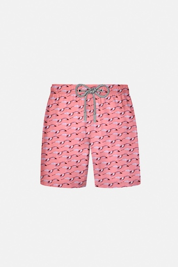 AYYILDIZ 106 Salmon Patterned Boys' Sea Shorts