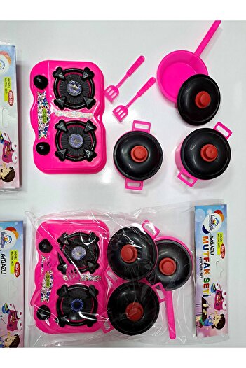 ALYTOYS Mutfak Seti Evcilik Oyunu Kız Oyuncakları Aşçı Yemek Pişirme 10 Prç Aygaz Ocak Tencere Tava 32x20cm