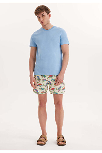WESTMARK LONDON Light Blue Crew Neck Regular Fit Cotton Men's T-Shirt VITAL