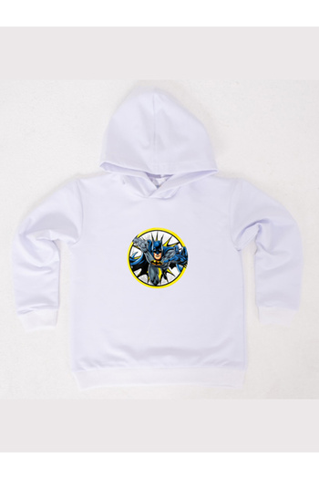 Batman printed hooded cotton fabric children's sweatshirt
