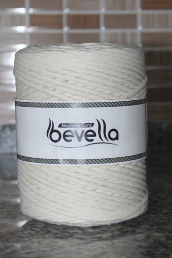 Bevella Macrame Cord Ecru Taranan 3 mm Macrame Thread 500 Gr Taranable Half Kilo