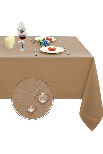 Zeren Home Liquid Proof Dartless Linen Tablecloth Mink 25 Pieces