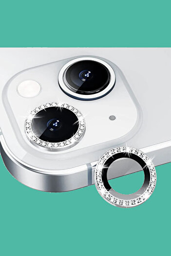Merwish Apple iPhone 13 Compatible Stone Camera lens protective lens lens Silver