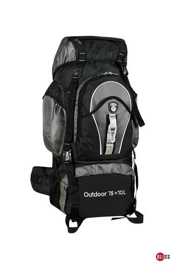 Bliss Professional Gray 75+10 Liter Water Resistant Mountaineer & Camping Bag with Back Support