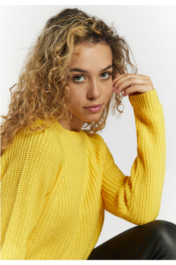 myMo Strick Cropped Pullover blonda