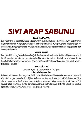 Sır Sıvı Arap Sabunu 1000 ml 2'li