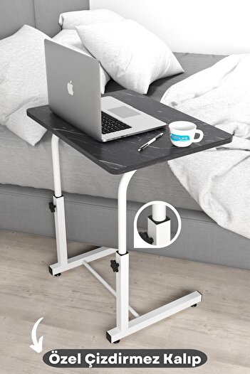 Depolife Yükseklik Ayarlı Laptop Sehpası Kahvaltı Ders Çalışma Bilgisayar Ofis Yemek Çocuk Masası Metal Ayak