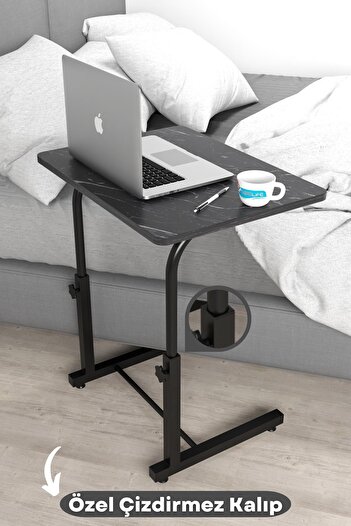 Depolife Yükseklik Ayarlı Laptop Sehpası Kahvaltı Ders Çalışma Bilgisayar Ofis Yemek Çocuk Masası Metal Ayak