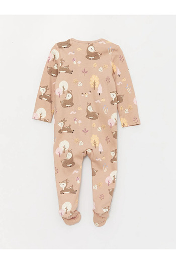 LC Waikiki LCW baby Crew Neck Long Sleeve Baby Girl Zip Jumpsuit 2-Piece