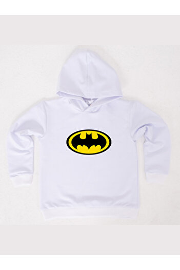 Batman Printed Hooded Cotton Fabric Kids Sweatshirt