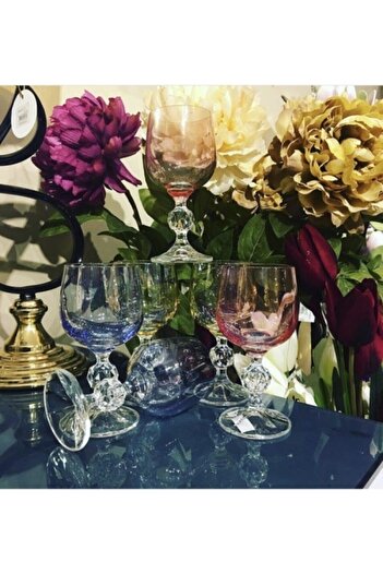 BOHEMİA CRYSTAL Bohemia Kristal 150cc Renkli Kahve Yanı Su Bardağı