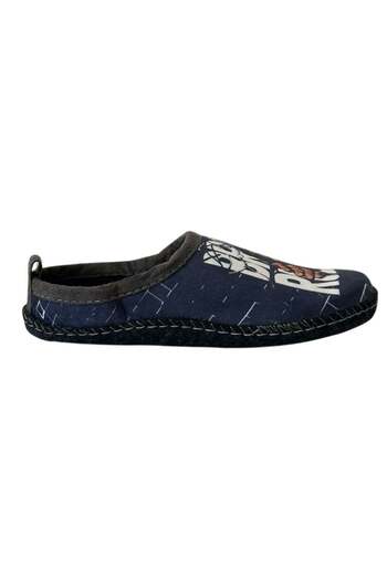 GEZER 14631 Navy Blue Men's Silent Sole Indoor Slippers