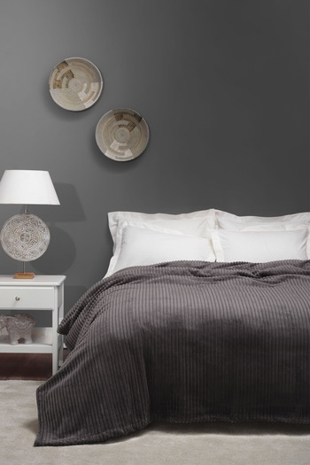 Karaca Home Anthracite Colored Joena Single Blanket