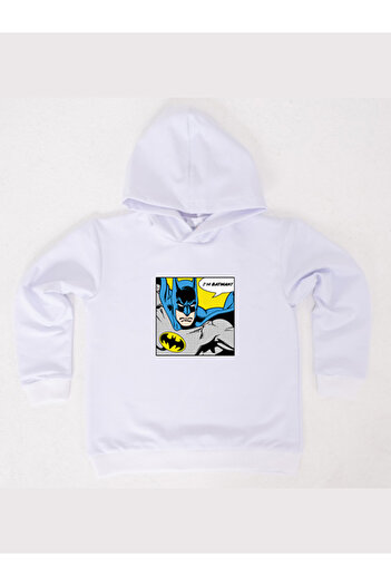 Batman printed hooded cotton fabric children's sweatshirt